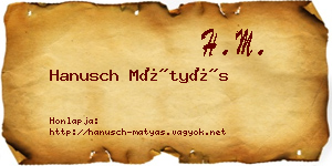 Hanusch Mátyás névjegykártya